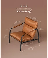 Accent Chair with Sleek Frame, 3 Section Fluffy Poly-Fiber-Filled Cushions