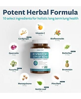 Respiratory Support Blend Capsules, Deep Lung Cleanse for Bronchial Health with Quercetin, Cordyceps, & Bromelain, Health's Harmony