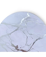 Dainty Home Marble Cork Table Set With 8 Foil Printed Marble Granite Designed Thick Cork Textured 15" x 15" Round Placemats and 8 Round Coasters 4" x