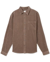 Frank And Oak Men's Relaxed Fit Long Sleeve Snap-Front Soft Corduroy Shirt