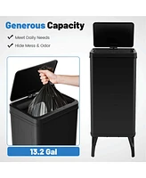 Costway Stainless Steel Trash Can 13.2 Gallon Automatic Motion Sensor Garbage Bin