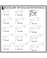 Kutler 18" x 24" Stainless Steel Shelf, Nsf Commercial Wall Mount Shelving w/ Backsplash, Floating Metal Mounted Shelves for Restaurant, Kitchen, Home