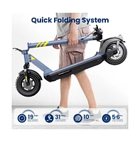 Hurtle Foldable Electric Scooter - Upgraded Inner Honeycomb Solid Tire Foldable Commuter