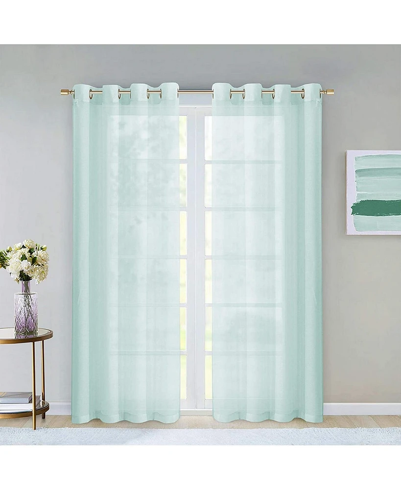 Melrose Semi Sheer Window Panel Set, 110" W x 84" L