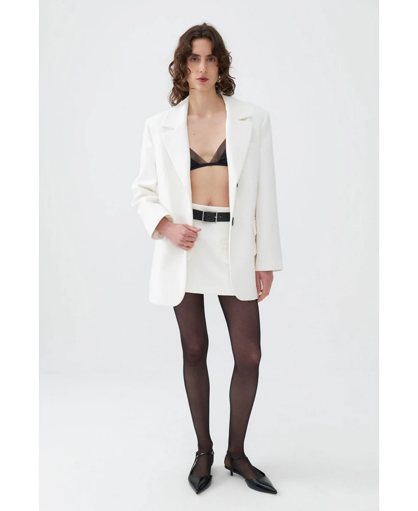 Nocturne Women's Leather Belted Mini Skirt