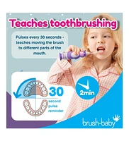 Brush-Baby WildOnes Hippo Kids Electric Rechargeable Toothbrush | Childrens Electric Toothbrush | Animal Character Toothbrush