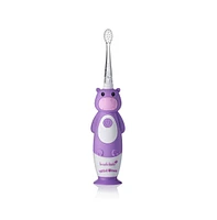 Brush-Baby WildOnes Hippo Kids Electric Rechargeable Toothbrush | Childrens Electric Toothbrush | Animal Character Toothbrush