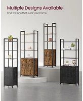 Slickblue 6-Tier Tall Bookcase with Doors – Stylish and Functional Storage Solution