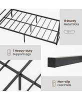 Gymax Full Metal Canopy Platform Bed Frame Mattress Foundation w/ Slat Support