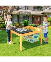 Sugift 3-in-1 Kids Sand Water Activity Table with Foldable Storage Bin