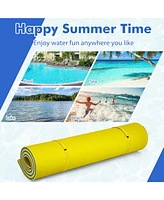 Vebreda 9' x 6' 3 Layer Floating Water Pad Foam Mat -Yellow