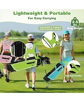 Vebreda Junior Complete Golf Club Set with Stand Bag Rain Hood-Green