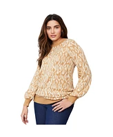 June + Vie Women's Jacquard Pullover Sweater