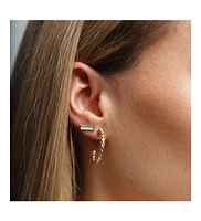 The Lovery Gold Box Chain Hoop Earrings 14K Gold