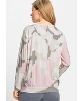 Olsen Women's Long Sleeve Pastel Camo T-Shirt