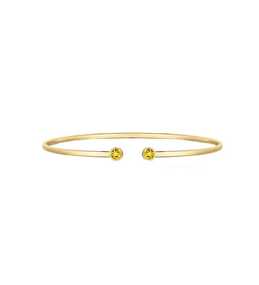 The Lovery Citrine Open Cuff Bangle 14K Gold