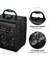 Byootique Makeup Train Case Cosmetic Organizer w/ Mirror Classic Black Artist