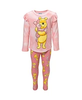 Disney Toddler Girls Winnie the Pooh Pullover Fleece Sweatshirt and Leggings Outfit Set to