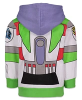 Disney Pixar Toddler Boys Toy Story Buzz Lightyear Fleece Zip Up Hoodie to