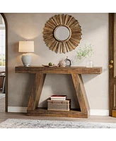 Tribesigns Farmhouse Console Table, 55-Inch Rustic Sofa Table with Storage, Industrial Wooden Entryway Table for Hallway, Living Room