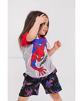 Marvel Toddler Boys Spider-Man T-Shirt and French Terry Shorts Outfit Set to (2T