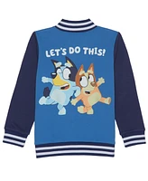 Bluey Toddler and Little Boys Fleece Varsity Jacket