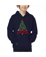 La Pop Art Boys Have Yourself a Merry Christmas Word Hooded Sweatshirt