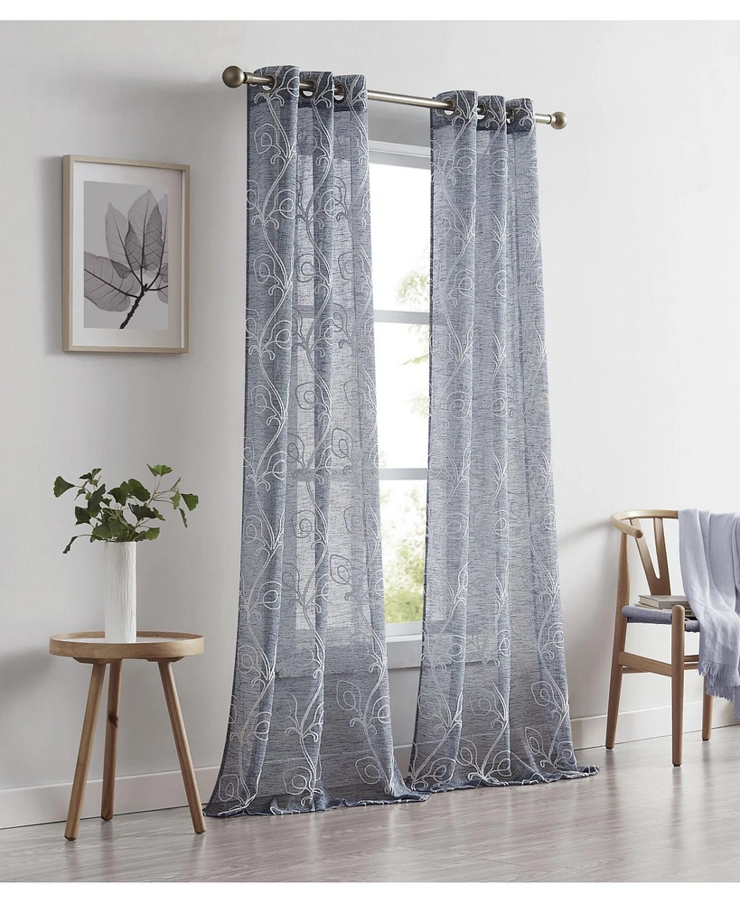 Dainty Home Stella Linen Look 76" W x 96" L Grommet Window Panel Set