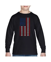 La Pop Art Boys Paws Flag Word Long Sleeve T-Shirt