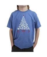 La Pop Art Boys Paw Christmas Tree Word T-Shirt