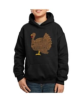 La Pop Art Boys Turkey Face Word Hooded Sweatshirt