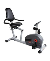 Sunny Health & Fitness Essentials Series Magnetic Smart Recumbent Bike with Exclusive SunnyFit App Enhanced Bluetooth Connectivity