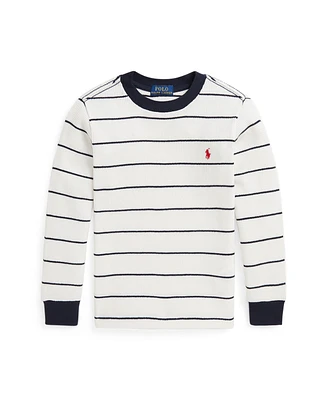 Polo Ralph Lauren Toddler and Little Boys Striped Waffle Cotton Long Sleeve Tee