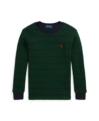 Polo Ralph Lauren Toddler and Little Boys Striped Waffle Cotton Long Sleeve Tee