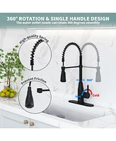 Casainc Pull Down Sprayer Kitchen Faucet with Touchless Sensor with Deck Plate