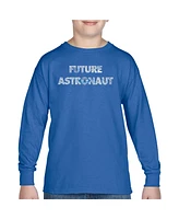 La Pop Art Boys Future Astronaut Word Long Sleeve T-Shirt