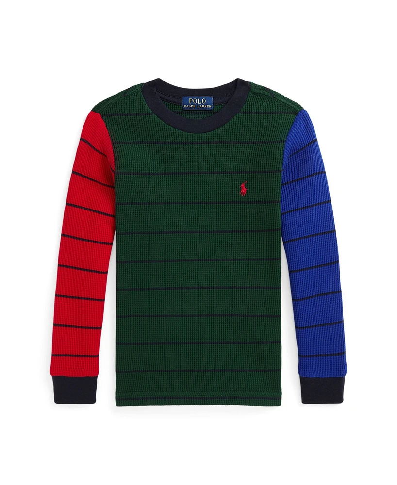 Polo Ralph Lauren Toddler and Little Boys Waffle-Knit Cotton Long Sleeve Tee