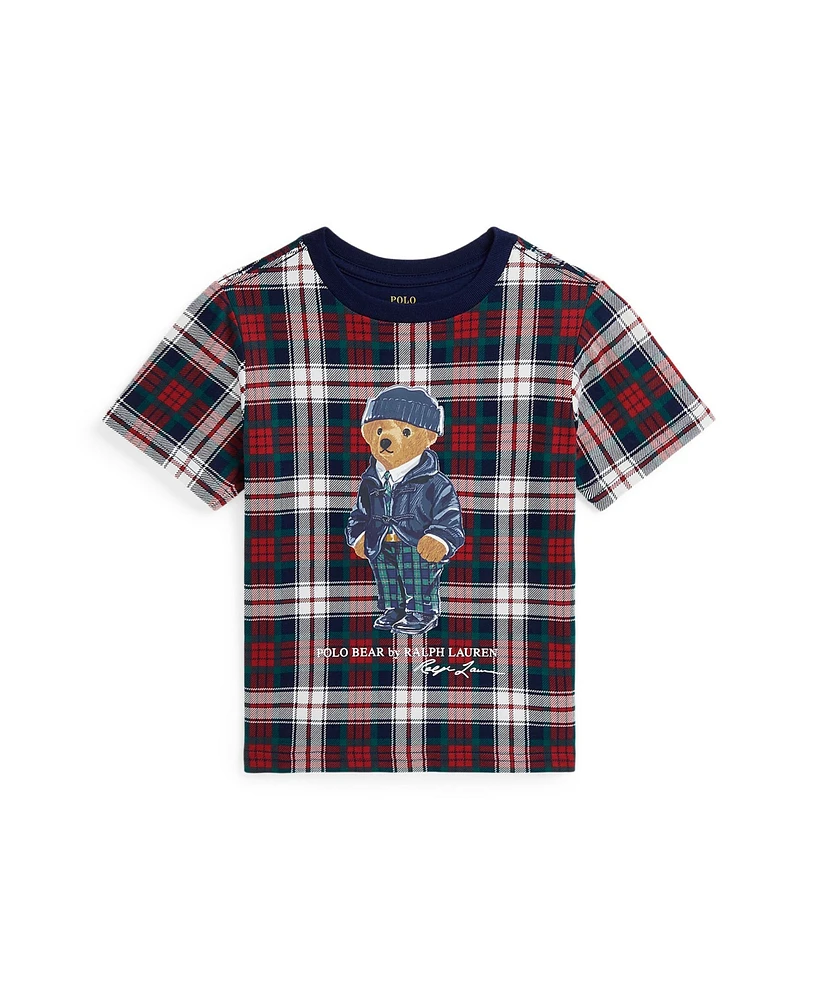 Polo Ralph Lauren Toddler and Little Boys Bear Plaid Cotton Jersey Tee