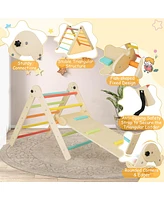 3-in-1 Triangular Climbing Toys Foldable & Height-adjustable Triangle Set