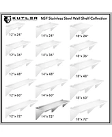 Kutler 14" x 72" Stainless Steel Shelf, Nsf Commercial Wall Mount Shelving w/ Backsplash, Floating Metal Mounted Shelves for Restaurant, Kitchen, Home