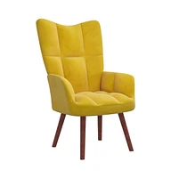 vidaXL Relaxing Chair Mustard Yellow Velvet