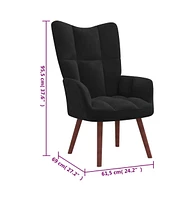 vidaXL Relaxing Chair Black Velvet