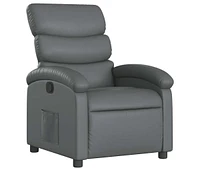 Recliner Chair Gray Faux Leather