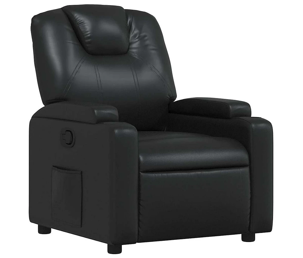 Recliner Chair Black Faux Leather