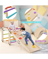 Sugift Climbing Triangle Ladder Toy Indoor Jungle Gym with Reversible Ramp