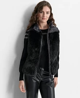 Dkny Women's Faux-Fur-Trim Sleeveless Vest