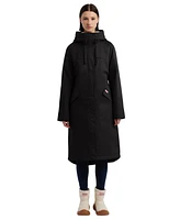 Hunter Women's Hooded Water-Repellent Canvas A-Line Coat