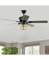 Sugift 52 Inch Retro Ceiling Fan Light with Reversible Blades Remote Control