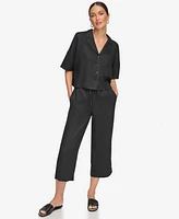 Dkny Women's Button-Front Dolman-Sleeve Linen Top
