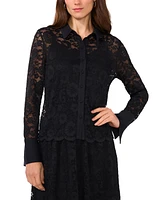 Vince Camuto Women's Button Down Lace Top